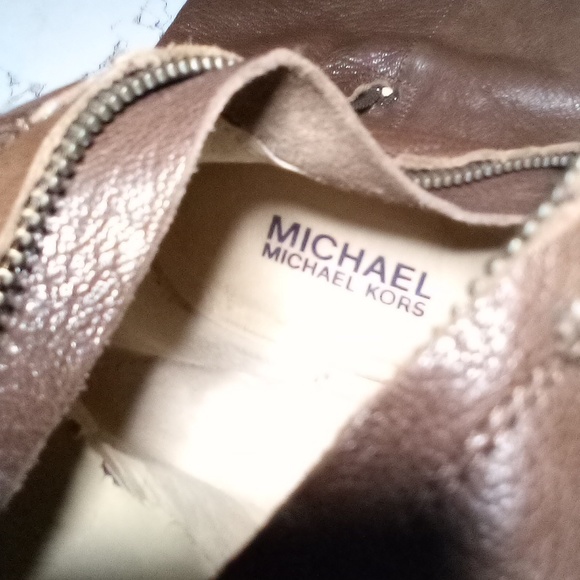 *SOLD*  Michael Kors Knee High Boots Clara Wedge Tumbled Leather Mocha Brown 8.5 - Picture 8 of 16